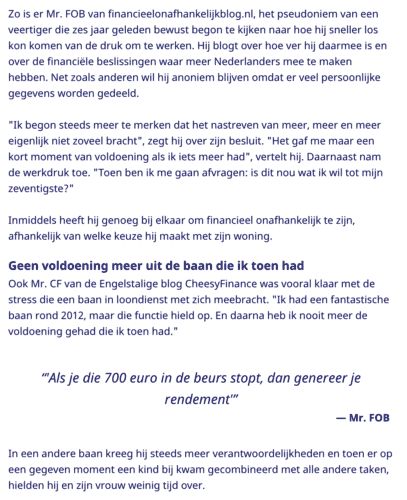 financieel onafhankelijk worden